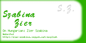 szabina zier business card